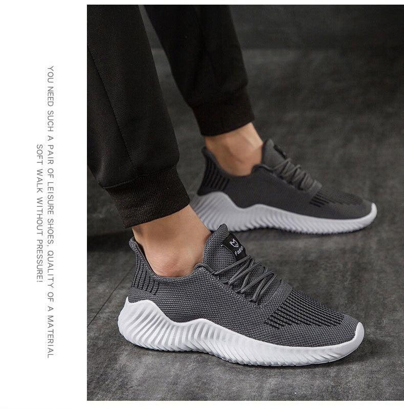 Stevvex mens breathable mesh sneakers grey charcoal pair walking running shoes on Tampa Home & Garden Store