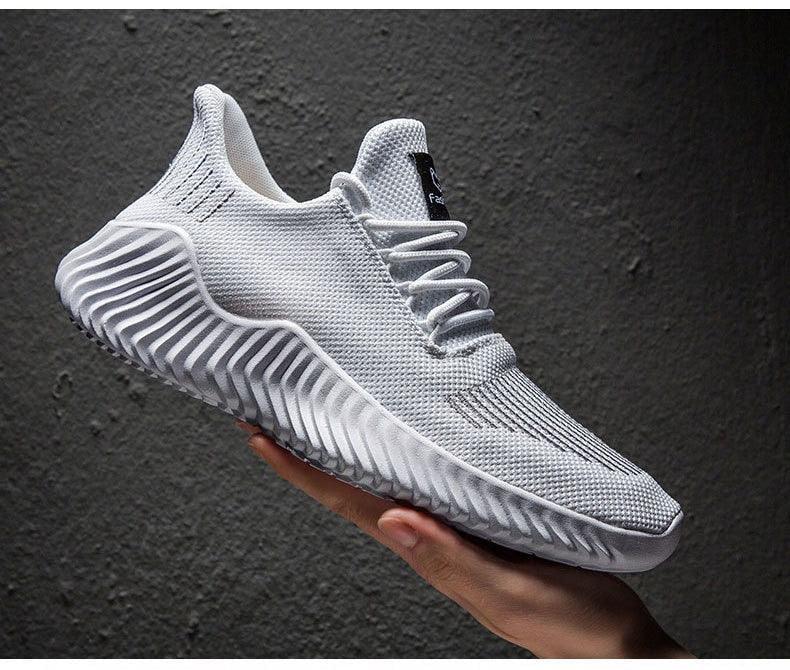 Mens Breathable White Sneakers Stevvex, lightweight mesh running shoes for casual walking on Tampa Home & Garden Store