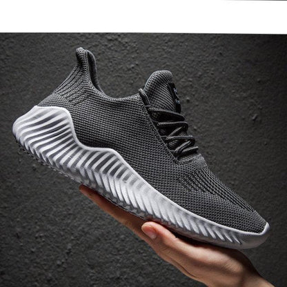 Mens Stevvex breathable mesh sneakers, dark gray upper, white sole walking shoes on Tampa Home & Garden Store