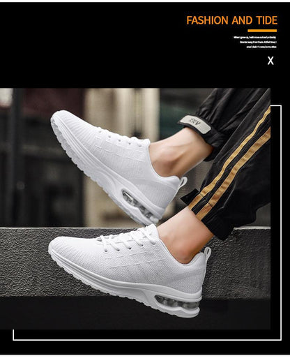 Stevvex sneakers white breathable with air-cushion sole for running on Tampa Home & Garden Store