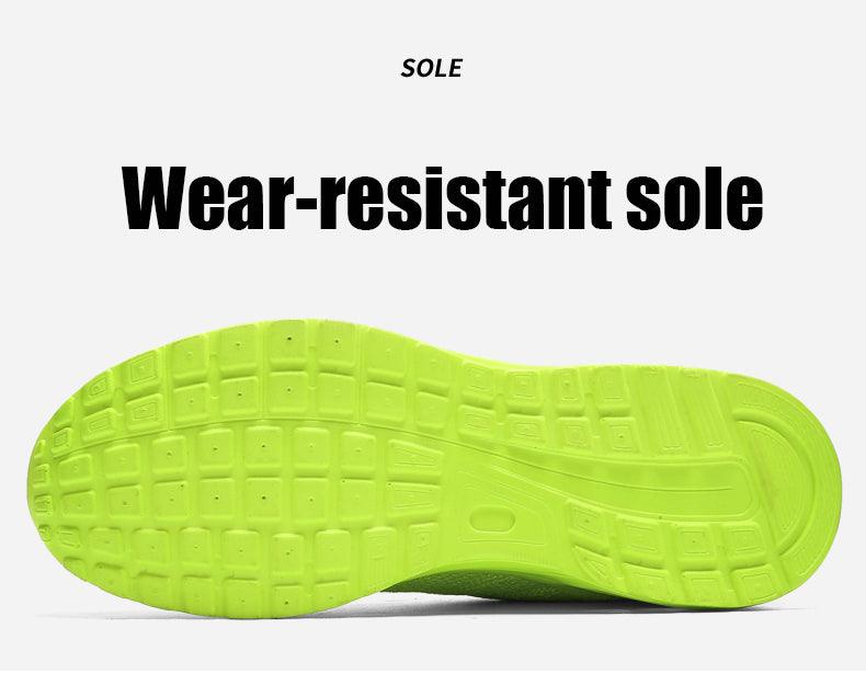 Mens Stevvex sneakers neon green wear-resistant sole with grid tread on Tampa Home & Garden Store