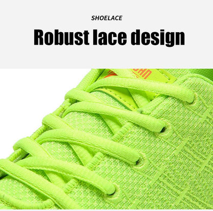 Stevvex neon green sneaker with breathable knit upper and bold laces on Tampa Home & Garden Store