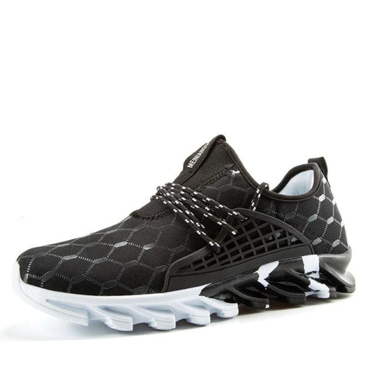 Men's black sneakers with geometric design and white sole on Tampa Home & Garden Store