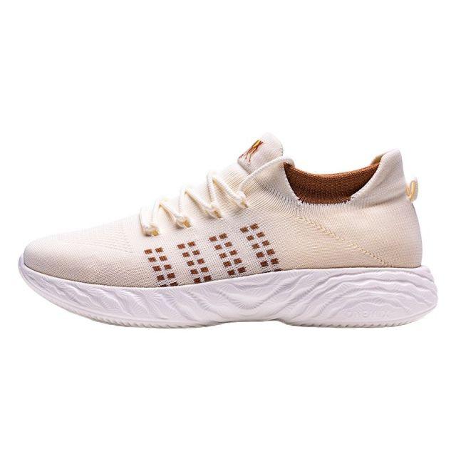 Stevvex men's lightweight running sneakers beige breathable mesh upper with cushioned sole on Tampa Home & Garden Store