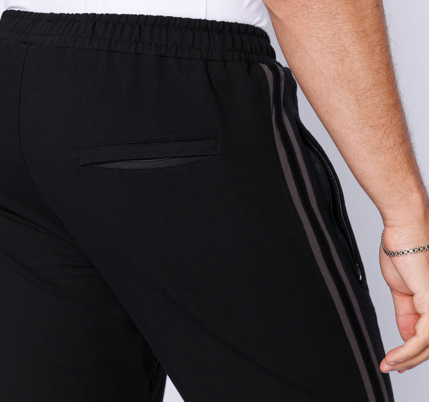 Ultimate Flex Athletic Sweatpants Straight black with gray side stripe joggers by SCR Sportswear on Tampa Home & Garden Store