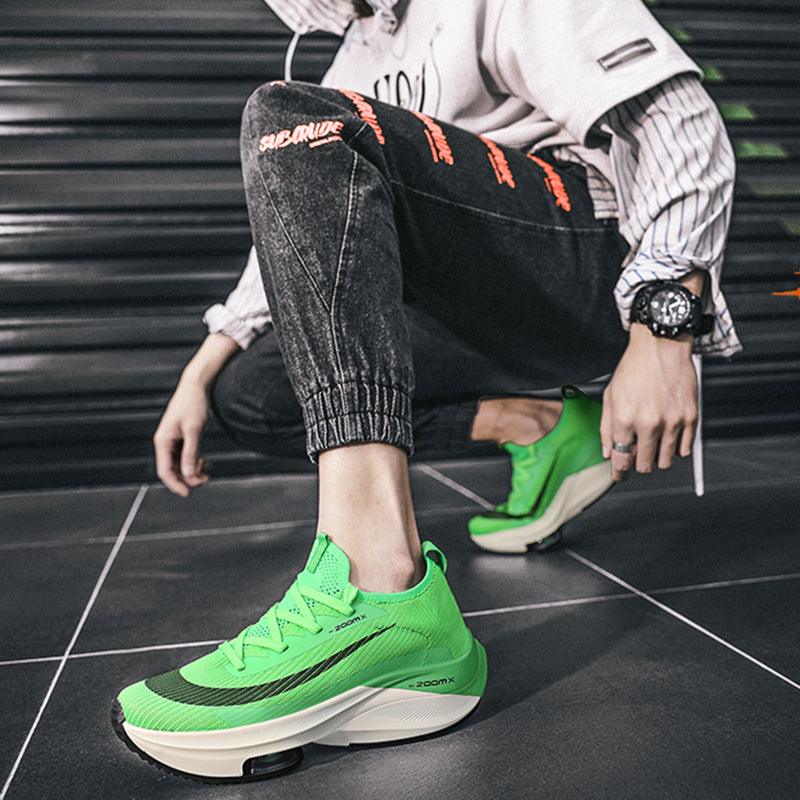 Stevvex men's running sneakers neon green breathable upper with air cushion sole on Tampa Home & Garden Store