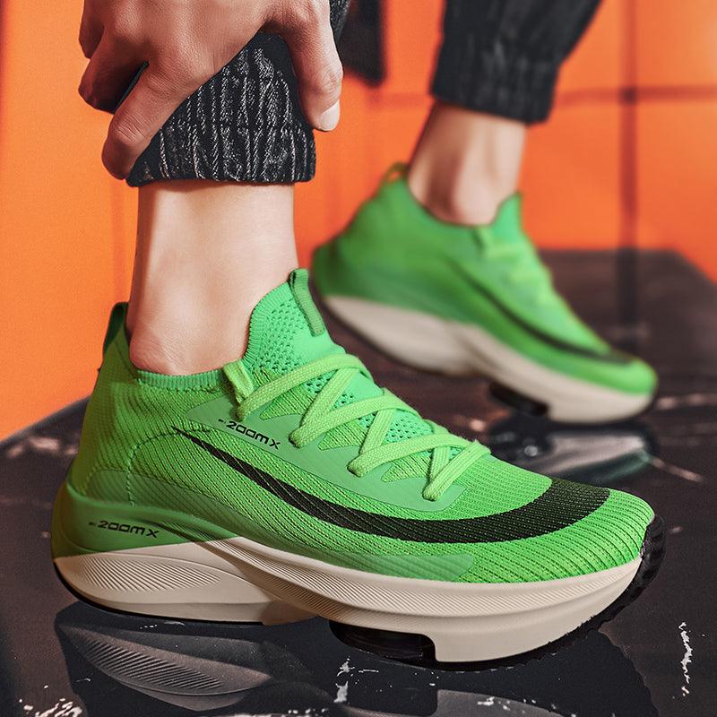 Mens green Stevvex athletic sneakers with air cushion and beige sole on Tampa Home & Garden Store