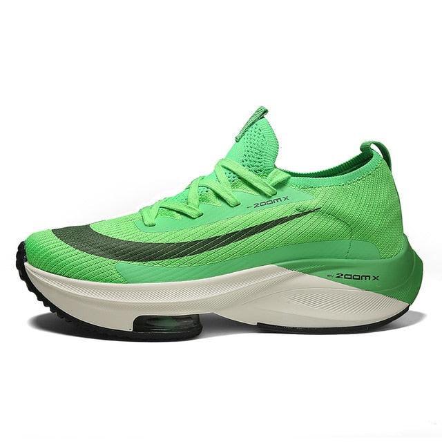 Stevvex men's running shoes neon green breathable upper air-cushion midsole athletic on Tampa Home & Garden Store