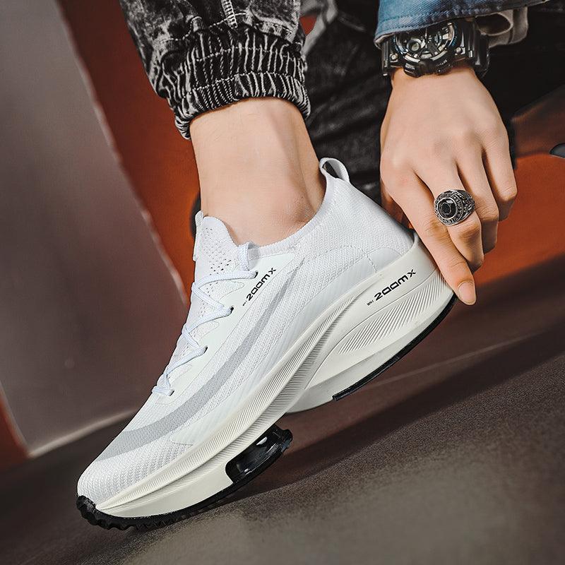 Mens running sneakers white breathable air cushion, non-slip athletic shoes Stevvex on Tampa Home & Garden Store