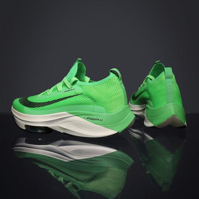 Stevvex men's running sneakers neon green breathable mesh with air cushion sole on Tampa Home & Garden Store