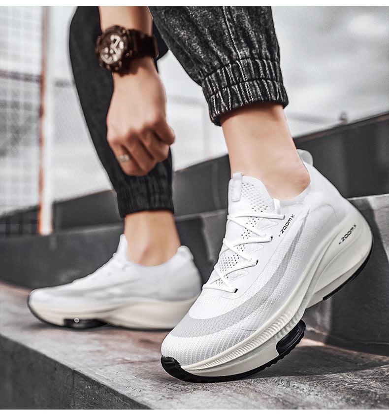 Mens running sneakers Stevvex ST85SH8523ENR, white mesh upper, air cushion sole on Tampa Home & Garden Store