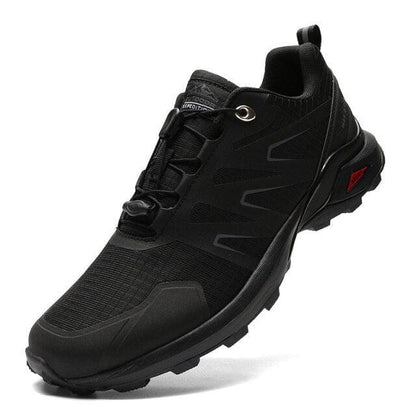 Stevvex men's black athletic hiking shoes with rugged outsole and breathable mesh on Tampa Home & Garden Store