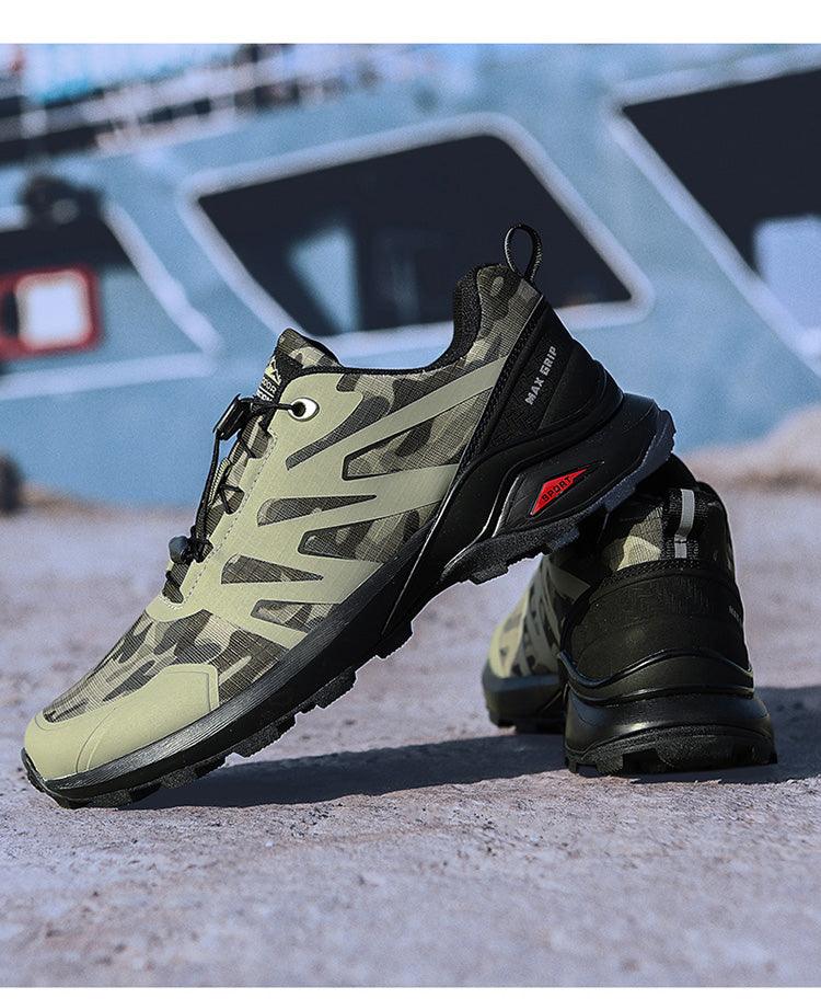 Stevvex men's camo outdoor hiking shoes with breathable upper and rugged traction sole on Tampa Home & Garden Store
