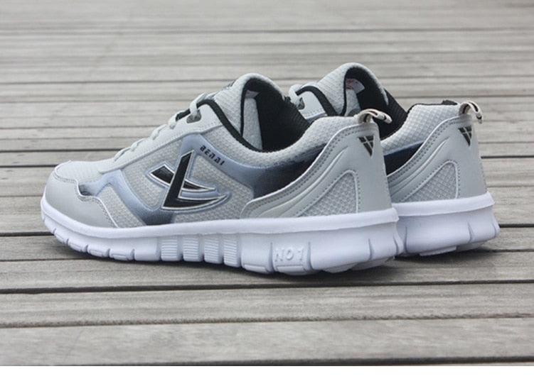Mens sport running sneakers Stevvex breathable gray mesh athletic shoes lightweight pair on Tampa Home & Garden Store