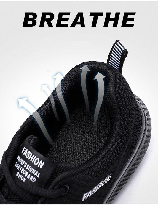 Stevvex black mesh men's sport sneakers breathable casual running shoes with pull tab on Tampa Home & Garden Store