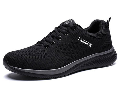 Mens black running sneakers with breathable mesh upper and cushioned sole on Tampa Home & Garden Store