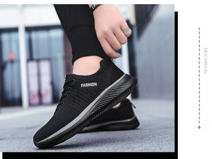 Stevvex men's sport running sneakers in black mesh, breathable casual walking shoes on Tampa Home & Garden Store