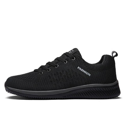 Men's black mesh running sneakers with breathable upper and cushioned sole on Tampa Home & Garden Store