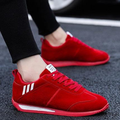 Stevvex ST85SH8222GOB sneakers red casual athletic shoes with white side stripes and sole on Tampa Home & Garden Store