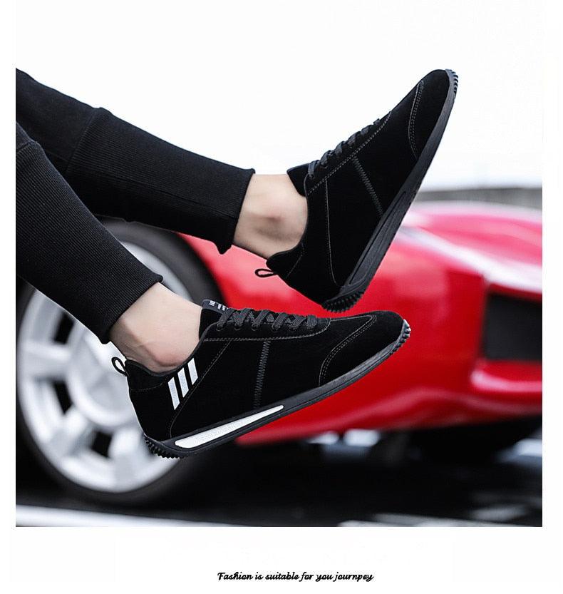 Stevvex black casual sneakers with white sole, lightweight non-slip athletic design on Tampa Home & Garden Store