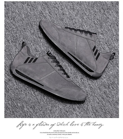 Sneakers Stevvex men's grey suede casual athletic walking shoes on Tampa Home & Garden Store