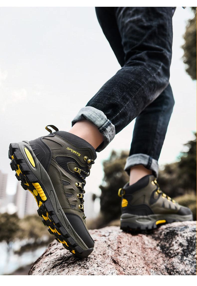 Mens Winter Snow Boots Stevvex waterproof leather upper rugged non-slip outsole boots on Tampa Home & Garden Store