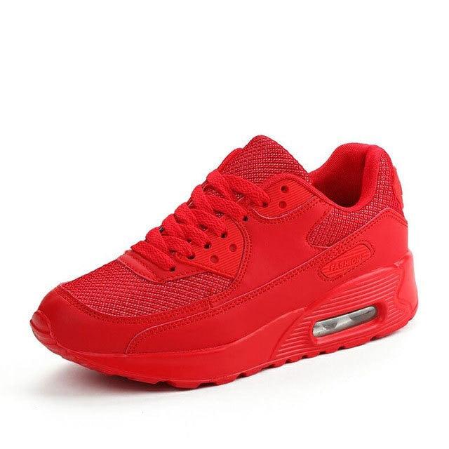 Sneakers Stevvex red mesh lace-up athletic shoes for men and women casual sport style on Tampa Home & Garden Store