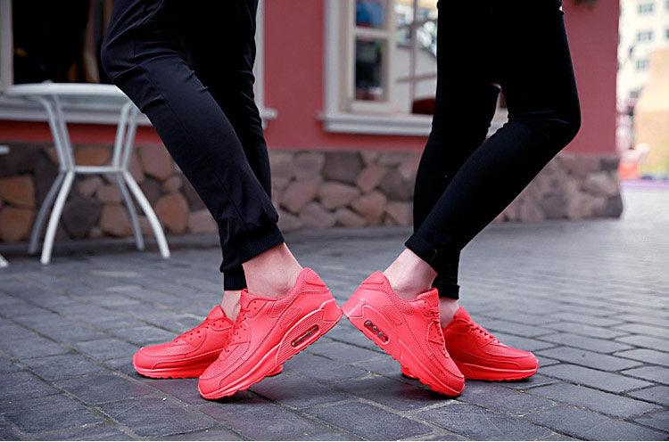 Stevvex red mesh luxury sneakers unisex lace-up athletic casual shoes for outdoor sport on Tampa Home & Garden Store