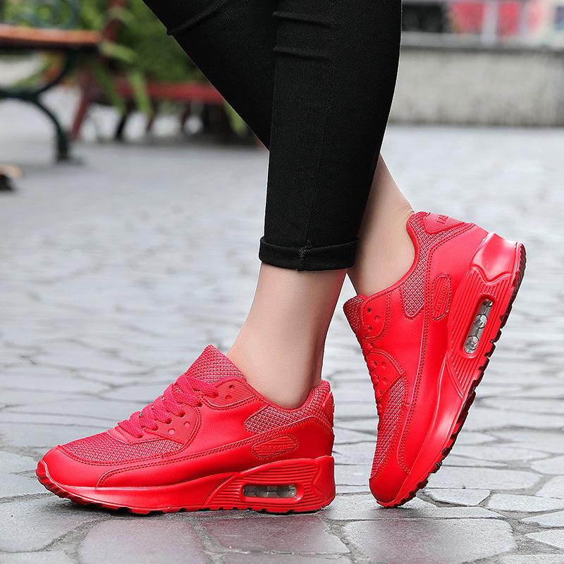 Stevvex red mesh luxury sneakers lace-up athletic running shoes on Tampa Home & Garden Store
