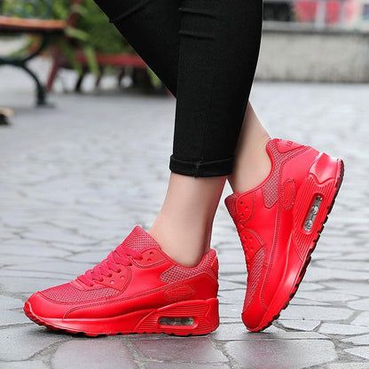 Stevvex red mesh luxury sneakers lace-up athletic running shoes on Tampa Home & Garden Store