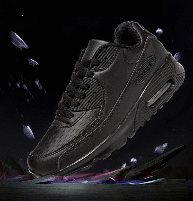 Stevvex black mesh luxury sneakers lace-up unisex athletic shoes with air-cushioned sole on Tampa Home & Garden Store