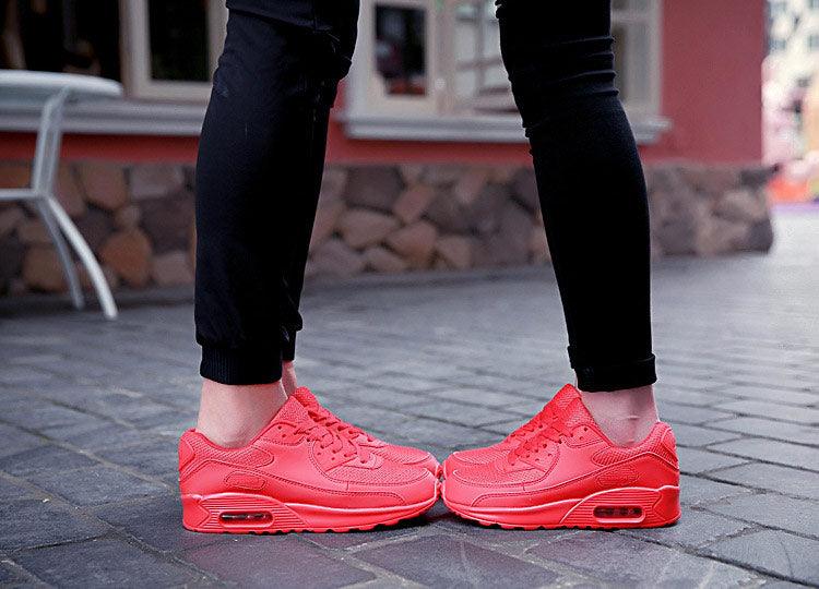 Stevvex red mesh luxury sneakers, lace-up outdoor athletic shoes for men and women, unisex on Tampa Home & Garden Store