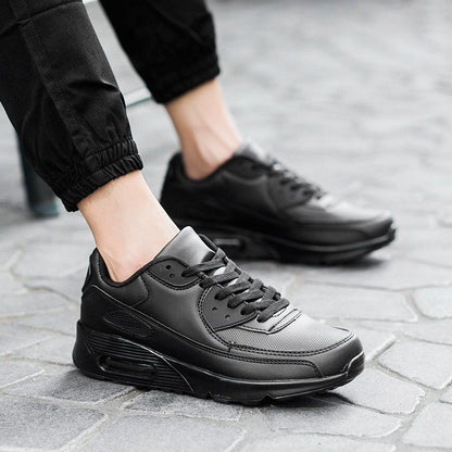 Sneakers Stevvex black mesh lace-up athletic casual shoes unisex wear on Tampa Home & Garden Store