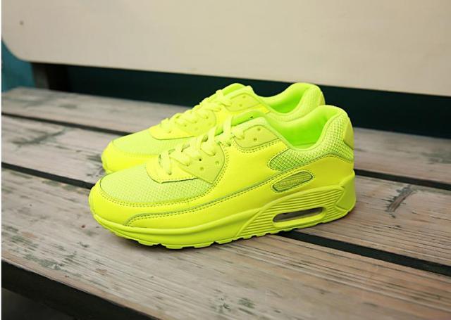 Sneaker pair Stevvex neon yellow mesh lace-up with breathable panels and chunky sole on Tampa Home & Garden Store