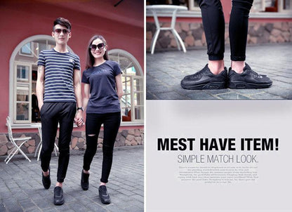 Sneakers Stevvex unisex luxury mesh upper black lace-up casual athletic shoes two pairs on Tampa Home & Garden Store