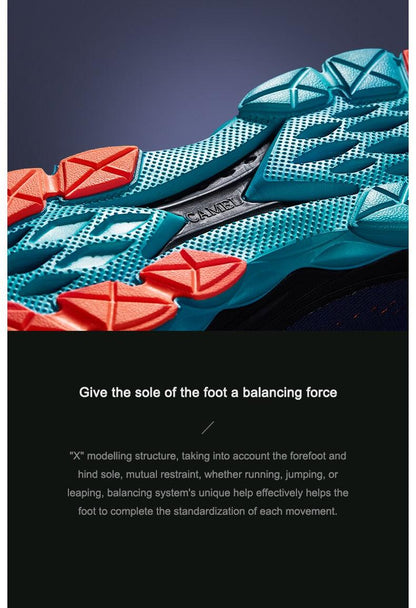 Stevvex athletic sneaker outsole in teal with orange traction pods and breathable mesh upper on Tampa Home & Garden Store