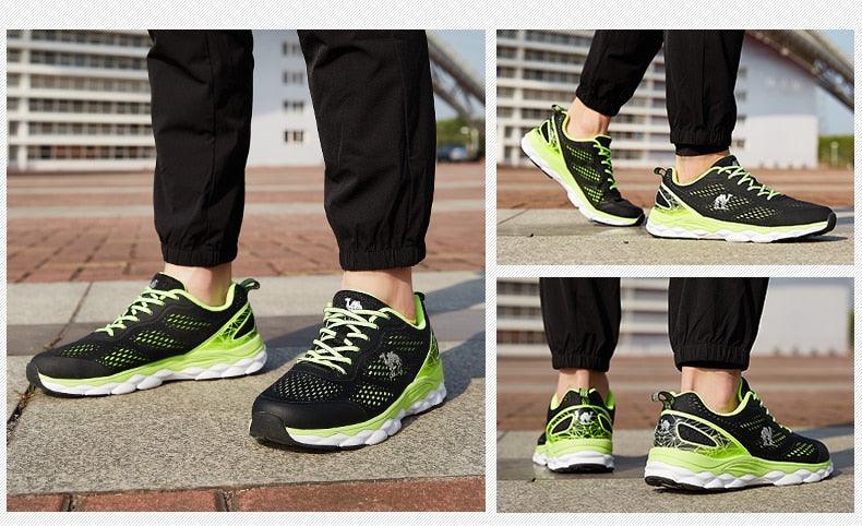 Stevvex marathon sport sneakers breathable neon lime and black running shoes with mesh upper on Tampa Home & Garden Store