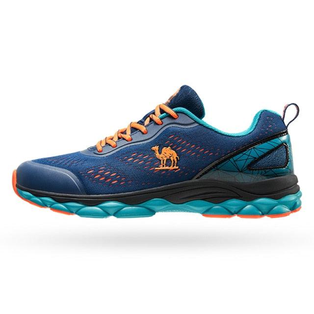 Stevvex marathon sport sneakers navy breathable mesh orange laces turquoise outsole on Tampa Home & Garden Store