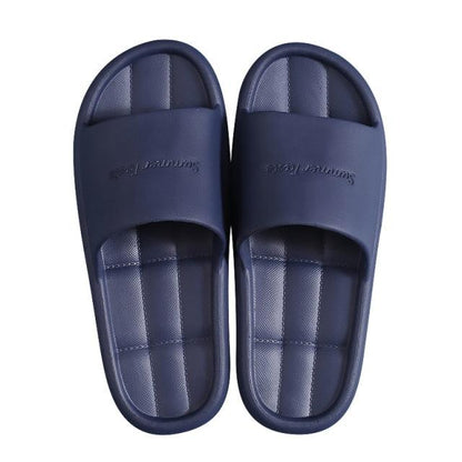 Unisex navy blue slide slippers Stevvex with padded quilted footbed non-slip on Tampa Home & Garden Store