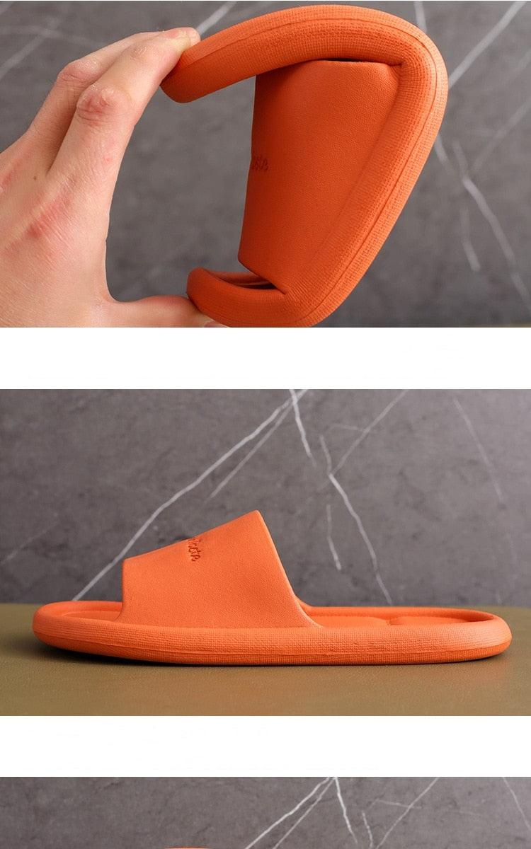Stevvex orange unisex flip flops with soft strap and non-slip sole for bath, pool, gym on Tampa Home & Garden Store
