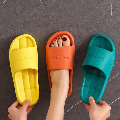 Stevvex unisex non-slip bathroom slippers yellow orange teal quilted footbeds 3-pack on Tampa Home & Garden Store