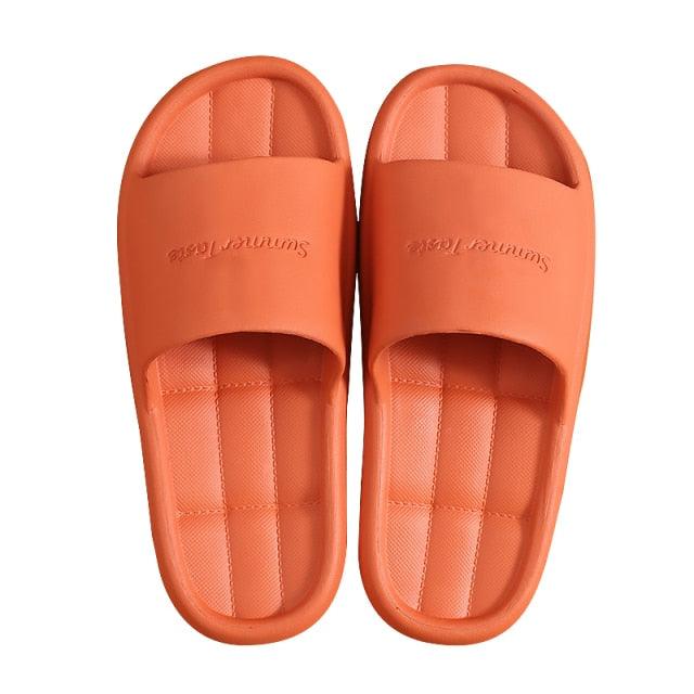 Stevvex unisex orange non-slip bathroom slippers with quilted footbed on Tampa Home & Garden Store