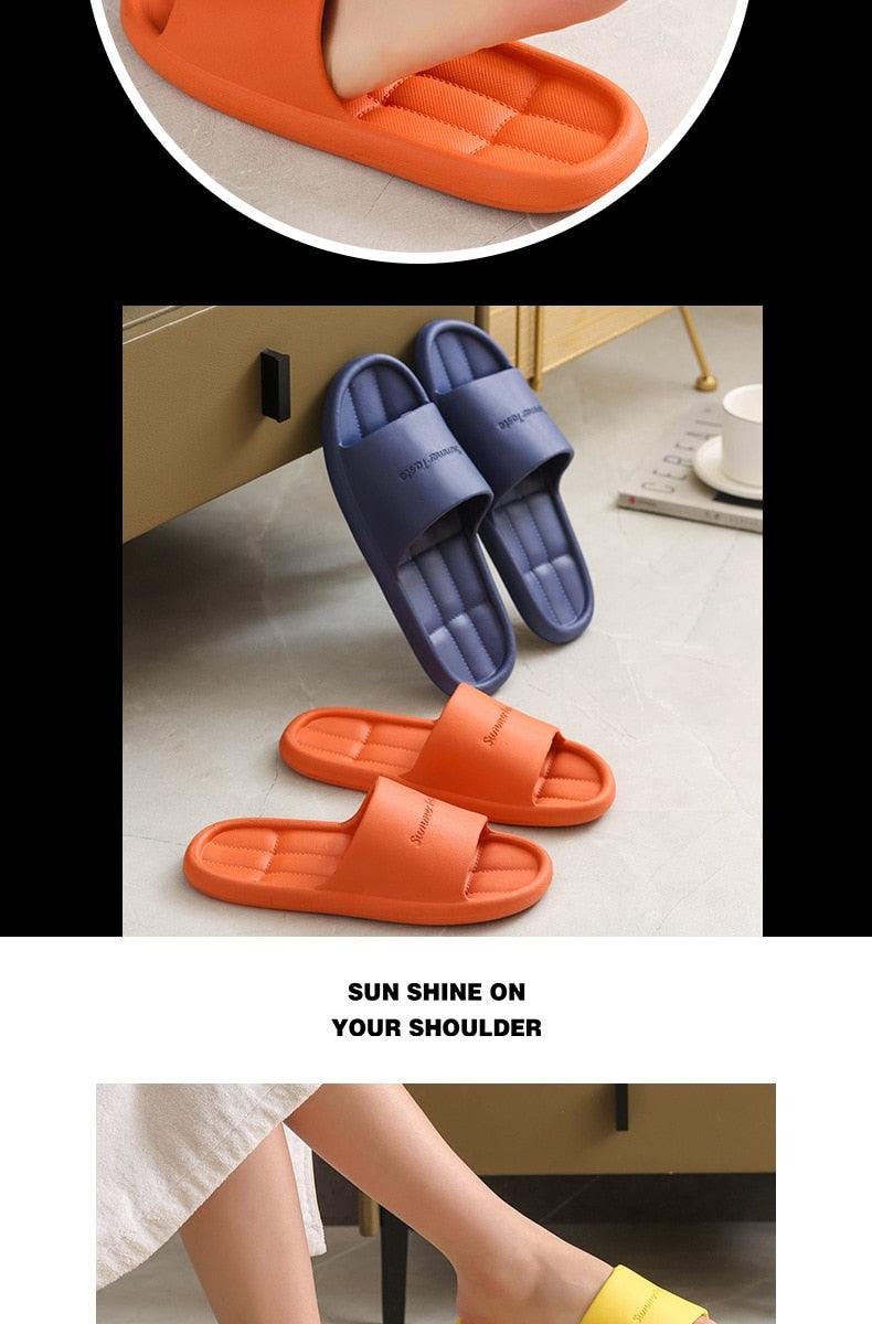 Stevvex unisex non-slip bath slippers orange blue slides with cushioned footbeds two pairs on Tampa Home & Garden Store