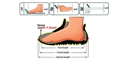 Stevvex unisex non-slip slippers with size guide for foot and sole measures orange sandal on Tampa Home & Garden Store