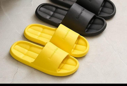 Stevvex unisex non-slip flip flops yellow and black with quilted footbeds, 2-pair set on Tampa Home & Garden Store