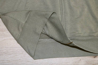Men's eco-smart bamboo viscose full-zip hoodie in olive with ribbed cuffs on Tampa Home & Garden Store