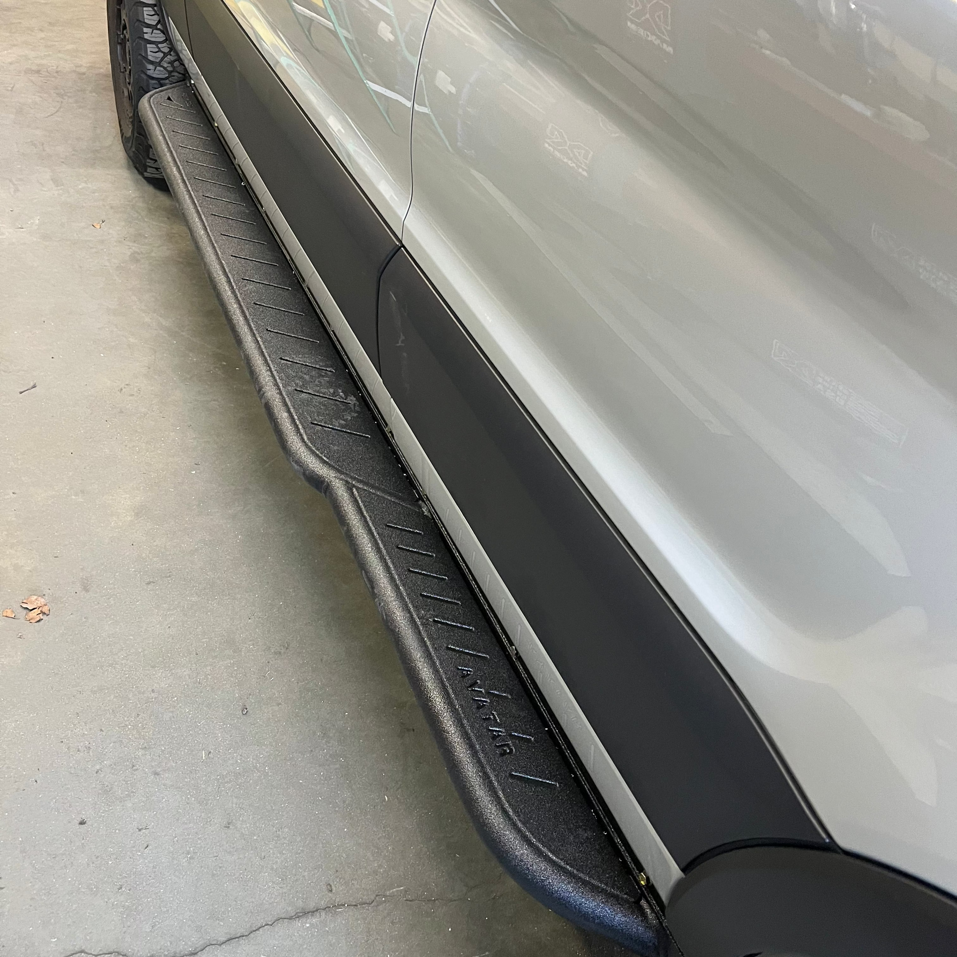 Mercedes Sprinter Rockbody Side Steps black textured running board along body panel on Tampa Home & Garden Store