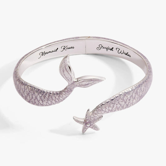Alex and Ani Salt + Sea Mermaid Kisses Starfish Wishes cuff bracelet in rose pink glitter metal on Tampa Home & Garden Store
