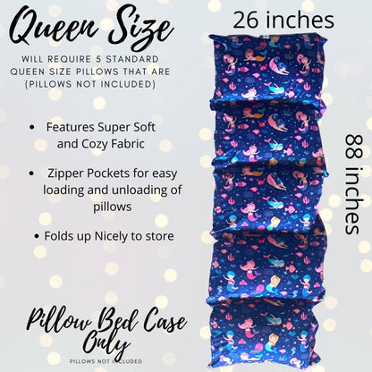 Mermaid teepee play set with pillow bed cover and zipper pockets mermaid print on Tampa Home & Garden Store