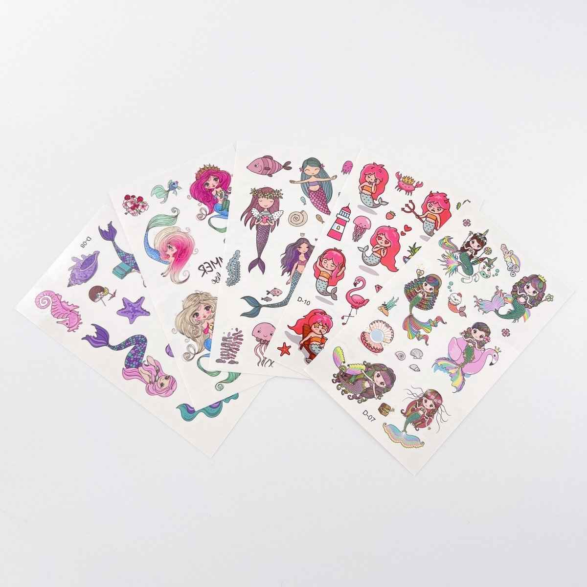 Shaketea Mermaid Tattoos for Kids – 10 sheets of colorful mermaid temporary body stickers on Tampa Home & Garden Store